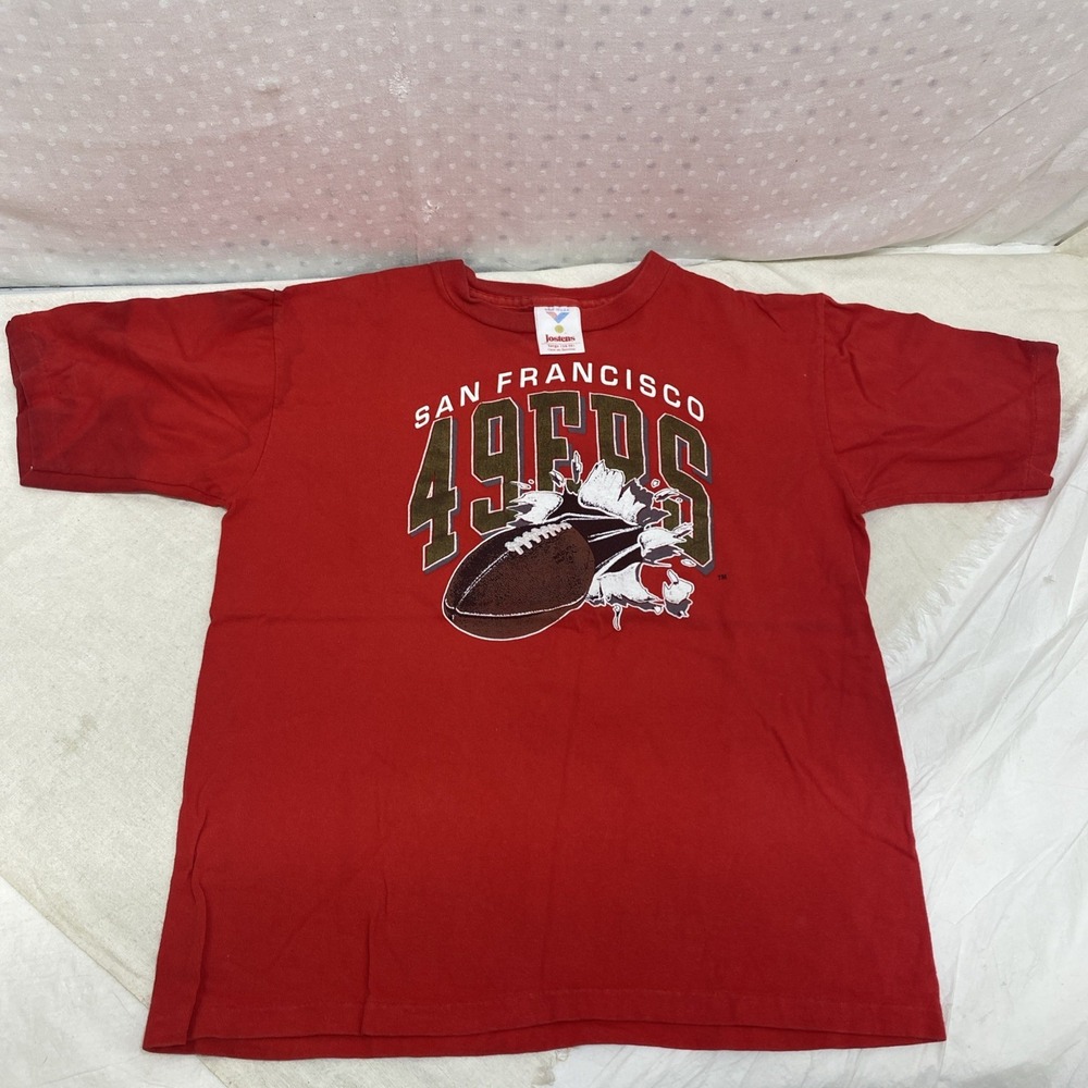 San Francisco 49ers Vtg Single Stitch USA Made Jostens L 14-16 Youth Shirt SEE